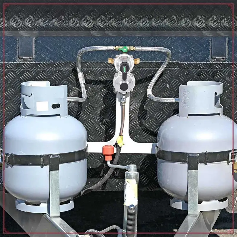 

1Set RV Propane Regulator With Hose Heavy Duty 2-Tank 2-Stage Auto Changeover +Gauge