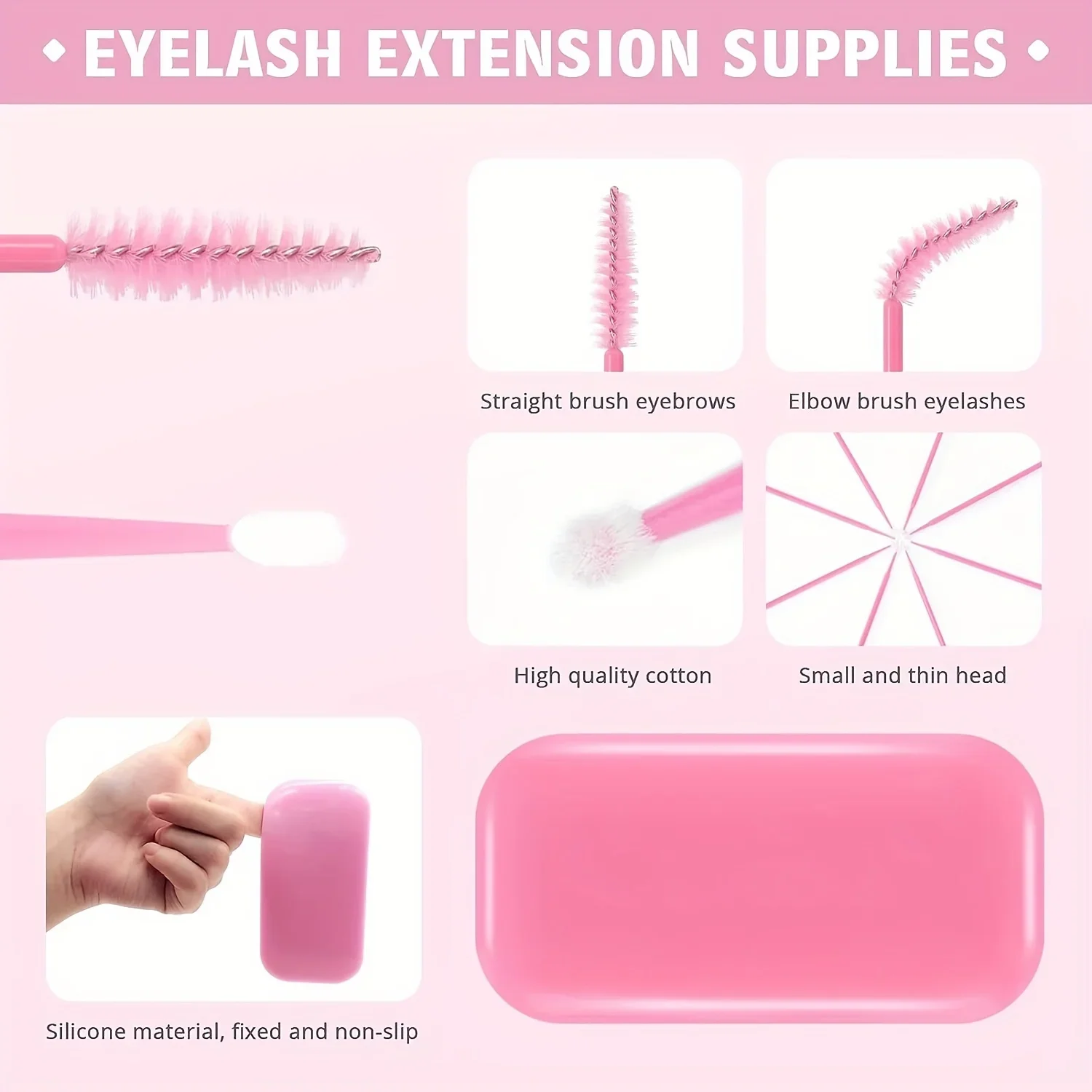 276Pcs Eyelash Fan Eyelash Extension Kit  Air Conditioning Blower Lash Perm Lift Kit Including Tweezers Glue Ring Eye Gel Pad