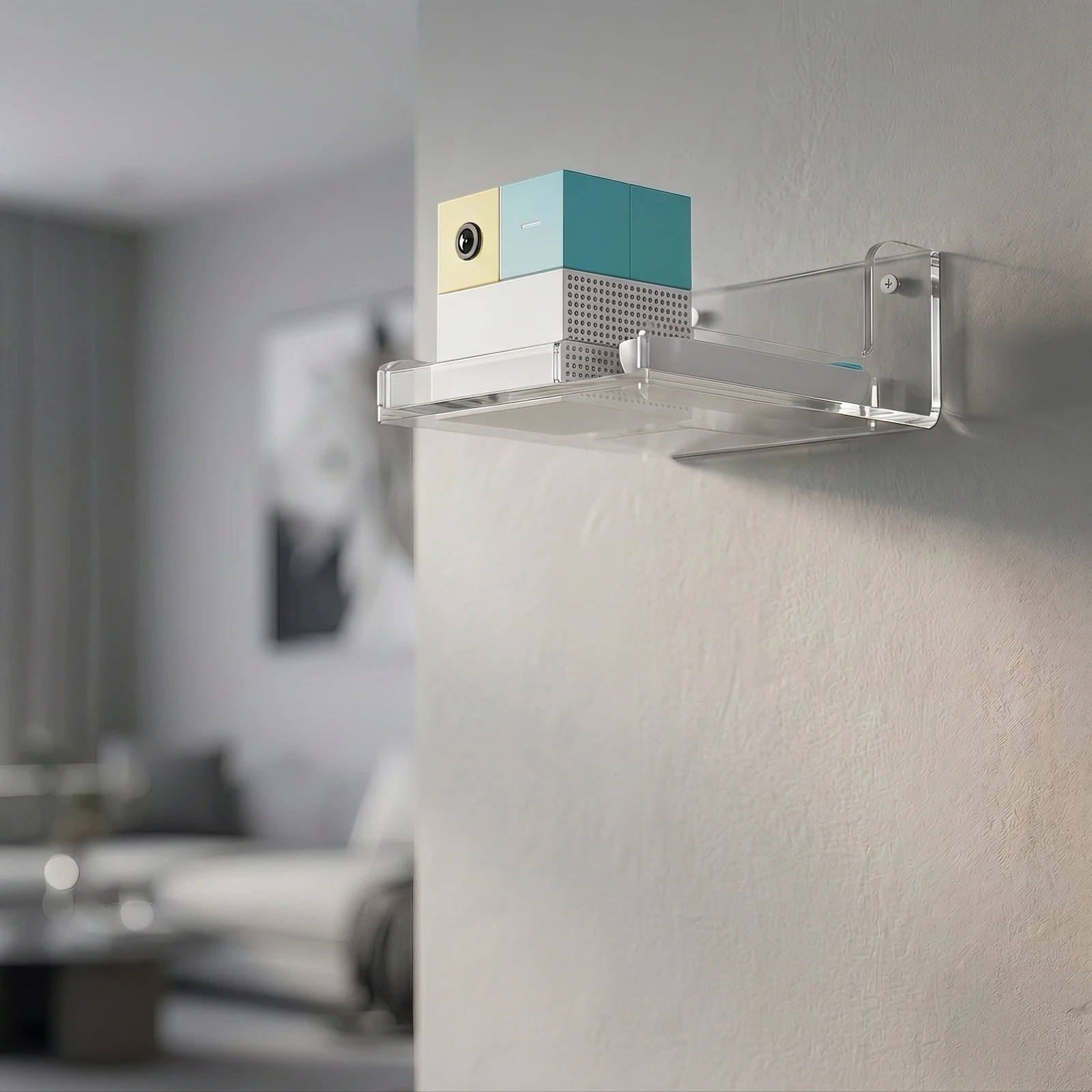Acrylic Wall Mount Stand for Nex Playground Console and Remote with Screws Rounded Corners Tidy Cable Management Clear