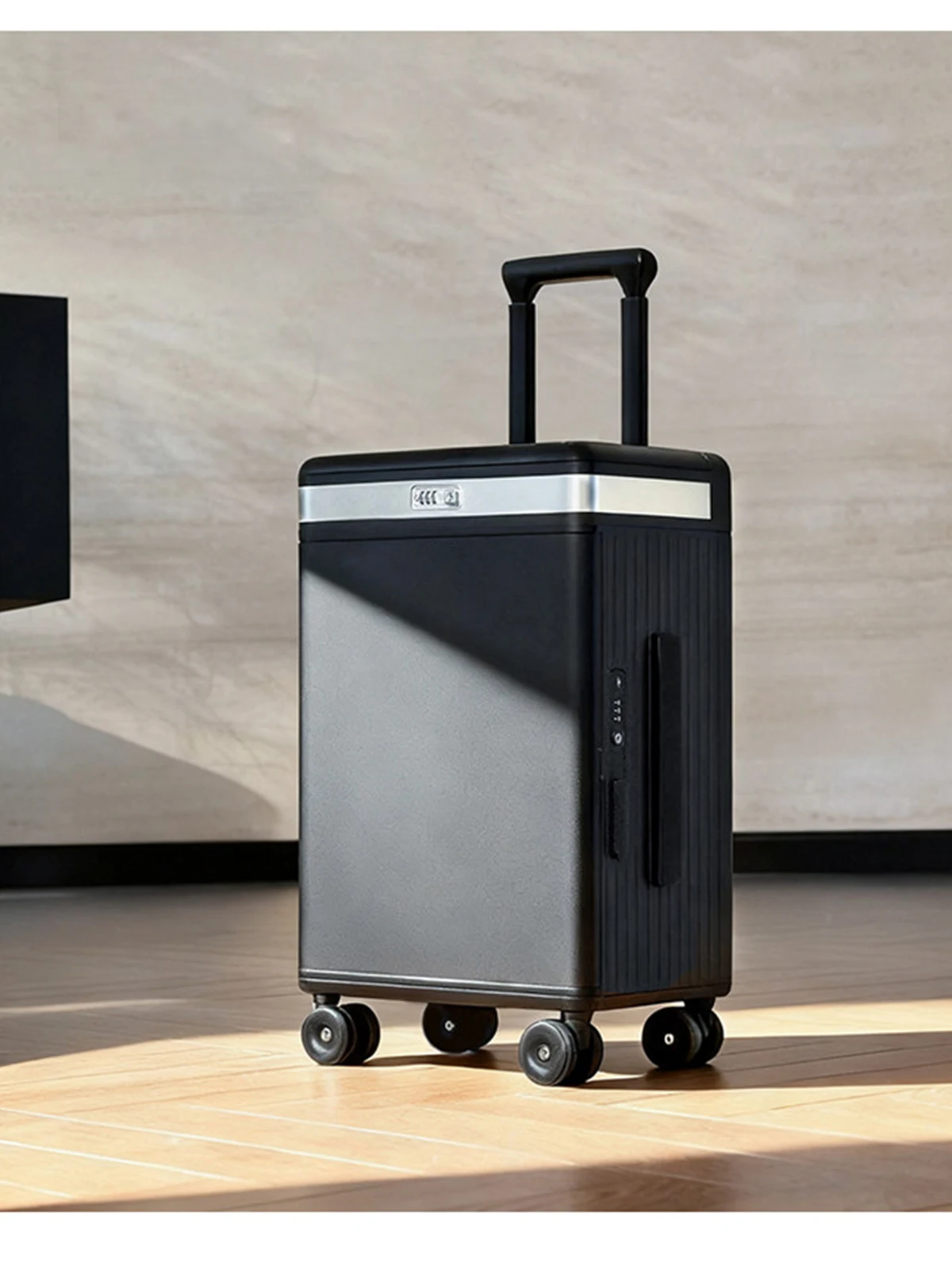 

20-Inch Multifunctional Suitcase Front-Opening Carry-On Travel Trolley with USB Port Cup Holder Business Luggage