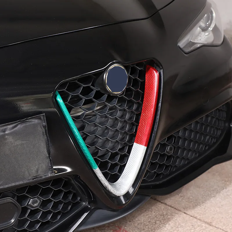 Real Carbon fiber Tri-color Car Interior Center Control Door Decoration Stickers For Alfa Romeo Giulia 2017-2020 Car Accessories