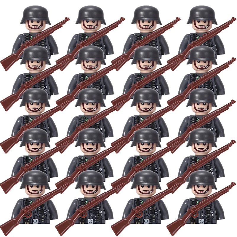 20 Pcs Ww2 Military Army British German Us UK China Soviet French Soldier Minifigure Kids Toys Building Blocks Gift Boys Girls