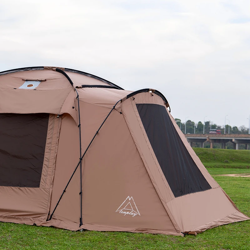

Camp Tent Outdoor Double Layers Large Luxury Camping Family Tent Waterproof Wind Resistant 4 Season Tunnel Tent
