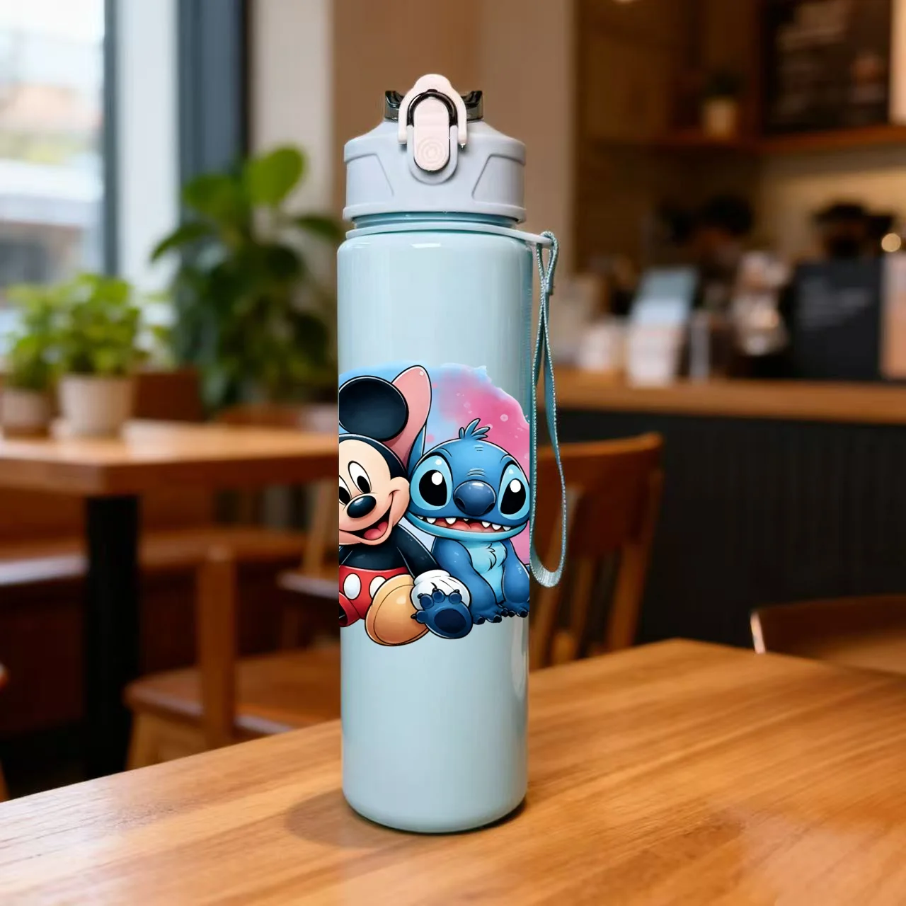 3D Printed Cartoon Pattern 750ML Water Bottle - Cute Stereoscopic Design, Fade-Resistant, Scratch-Proof, Leakproof Collectible