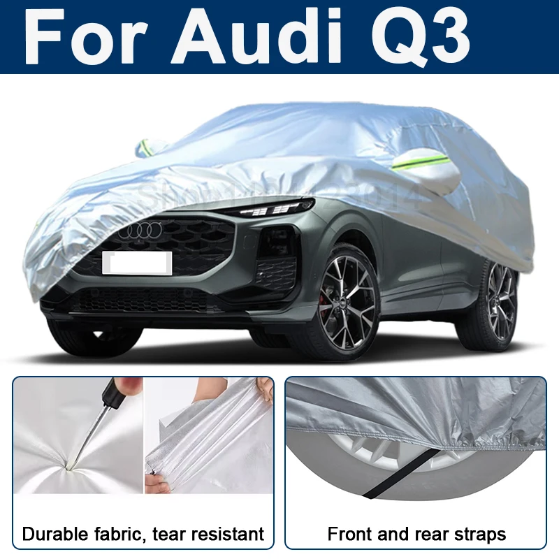 

Outdoor Full Car Cover For Audi Q3 with Reflective Strips Waterproof Snowproof Dustproof UV Protection Auto Exterior Accessories