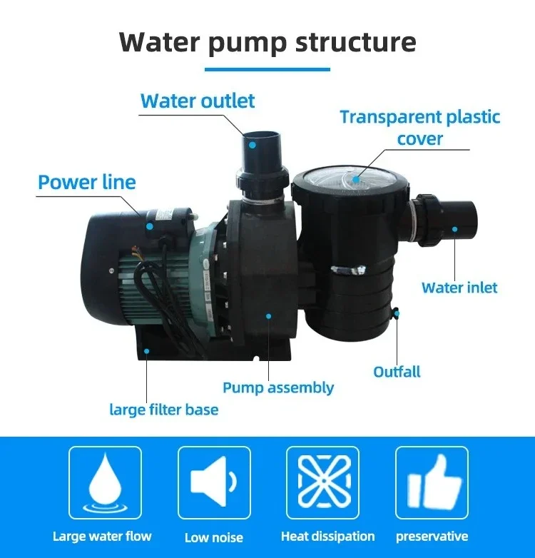 50Hz 1.5hp-3hp Variable Speed Self Circulating High Pressure Pump Water Pump For Swimming Pool