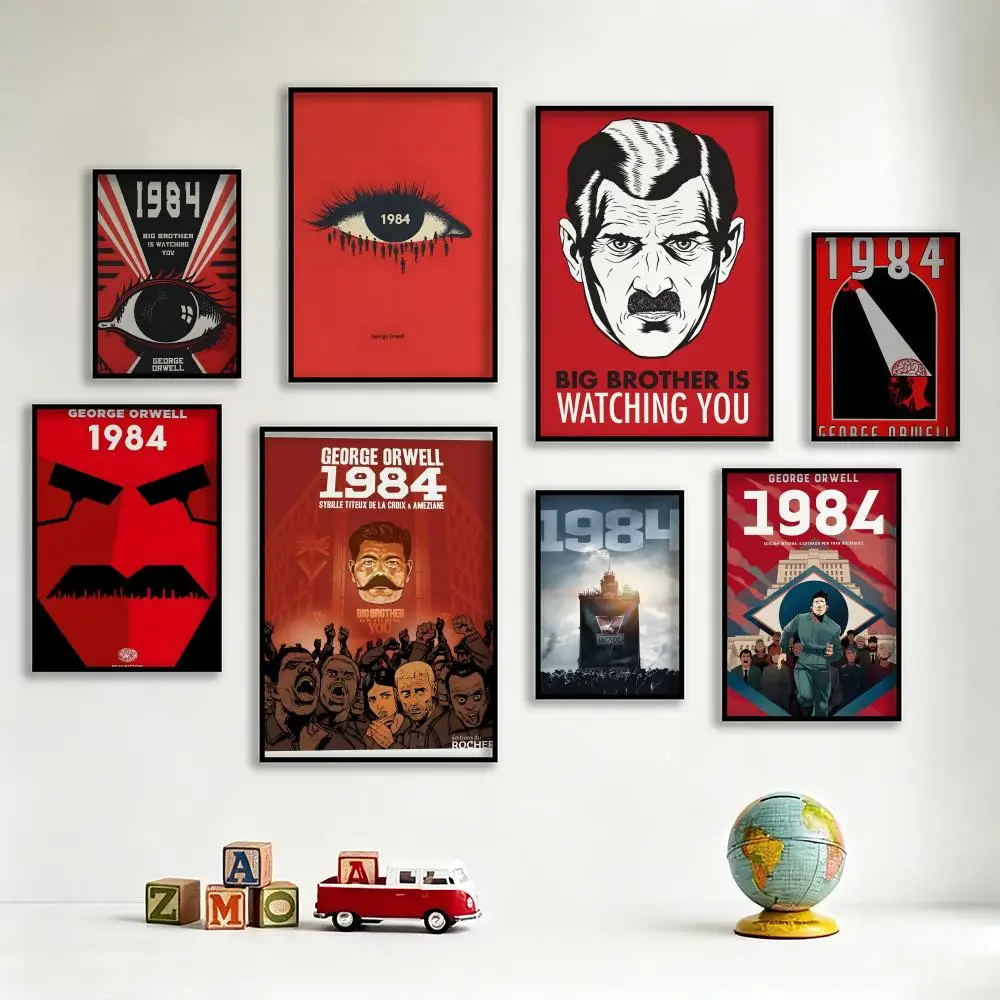 Book 1-1984 G-George O-Orwell Poster Artistic Stylish Wall Art for Home Office Bar Decor Living Room Hot Reusable