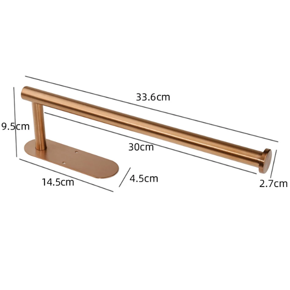 Rose Gold Paper Holder Adhesive 304 Stainless Steel Punching-free Toilet Paper Roll Shelf for Kitchen Bathroom Tissue Hanging