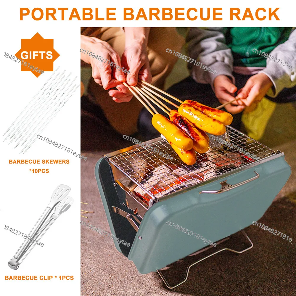 Cross-border Outdoor BBQ Grill, Portable Grill Charcoal Firewood Portable Folding Grill Set