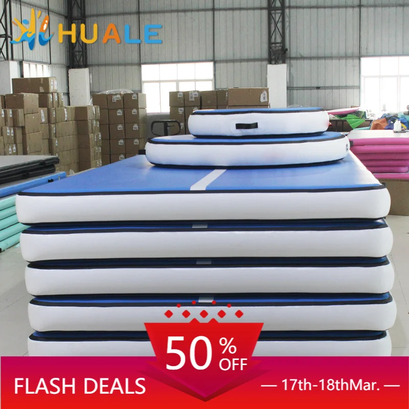 Factory Supply Portable 10cm Thickness Durable PVC Inflatable Square Air Track Mat CE Certified For Gymnastics Tumbling Training
