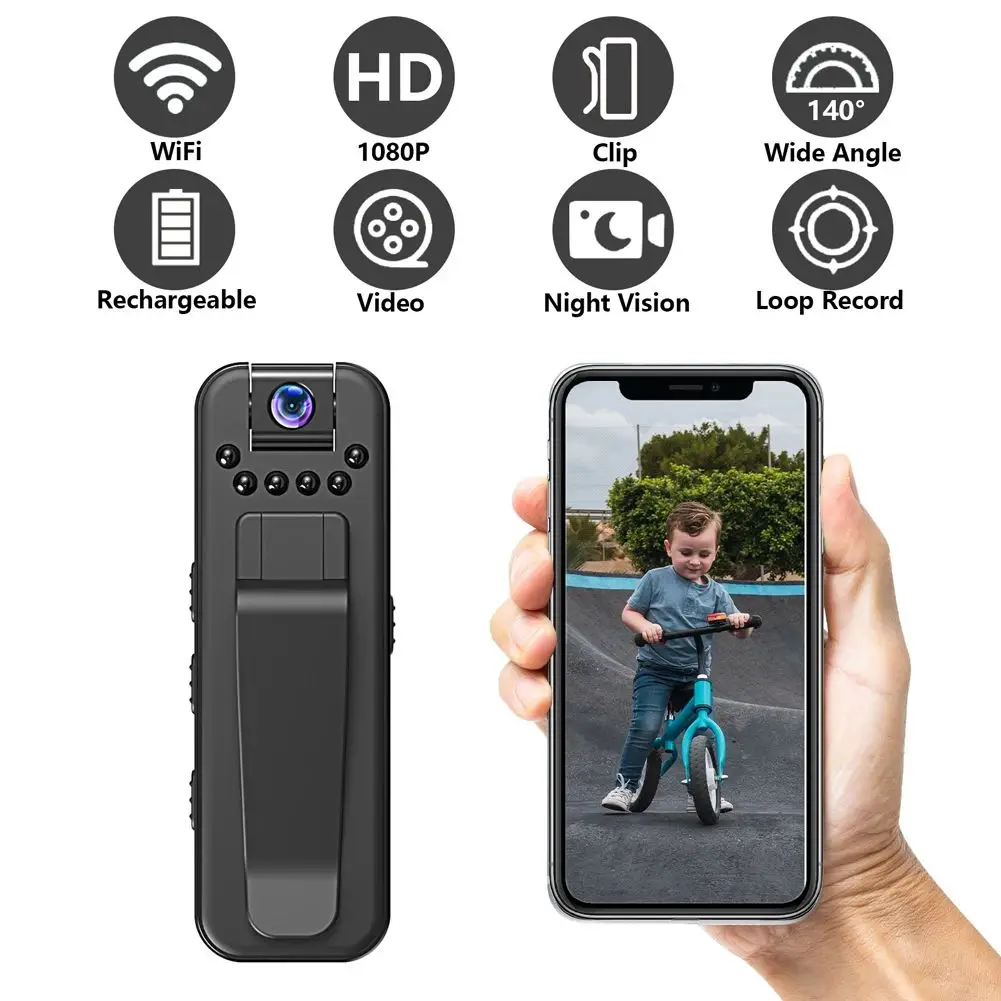 

HD 1080P Mini Camera Portable Mini Digital Camera Police BodyCam Infrared Night Vision Mini Camera Sports DVWiFi Network Camera