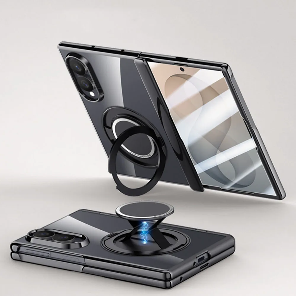 360 Spin Magnet Stand Case for Samsung Galaxy Z Fold 8/Fold 8 Wide Hinge Protection Magnetic Charging Kickstand Ring Holder