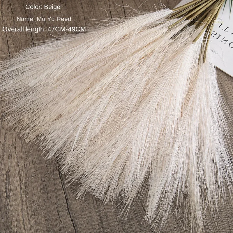 50cm Artificial Flower Reed Pampas Grass INS Wind Simulation Flower Home Decoration Wedding Decor Flower Decoration