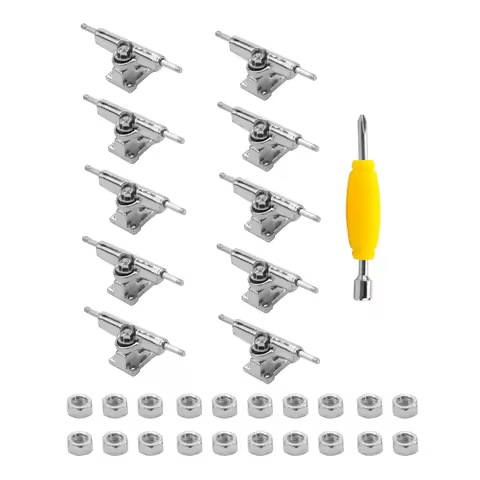 Best 10 Pcs 29mm Fingerboard Trucks Finger Skateboard Deck with Nuts with Spanner Screwdriver for Finger Skateboards