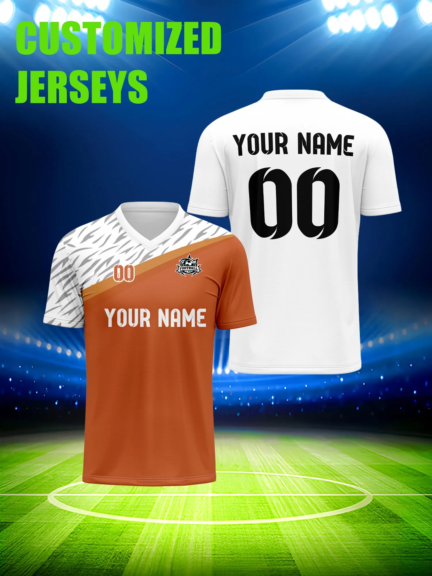 

Футболка для футбола с индивидуальным изображением, номером и именем, мягкая, дышащая, комфортная спортивная футболка.