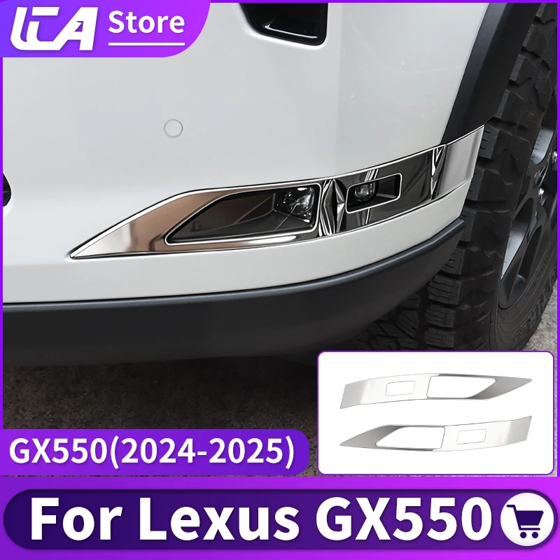 

For Lexus GX550 550h 2024 2025 Stainless Steel Front fog lamp frame GX550 Exterior upgrade Decoration Protective car accessories