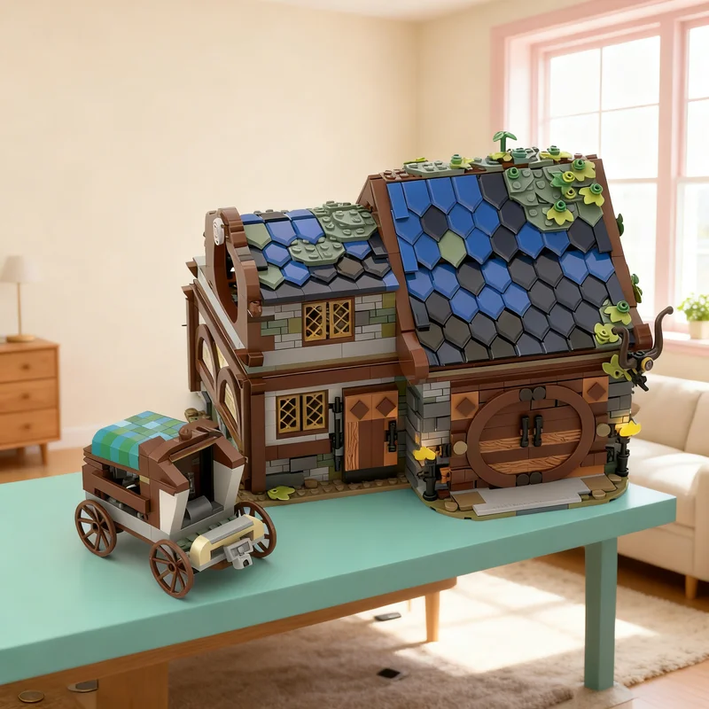 2164pcs MOC Medieval Stables Ideas CUUSOO Model Building blocks Architecture toys Christmas gifts Education Kids Brick DIY toy