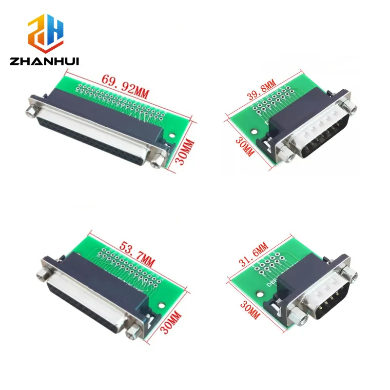 DR HDR VGA Interface DB9/DB15/DB25/DB37 Male Female Adapter Module to 2.54mm DIP Pin Header PCB Testing Board