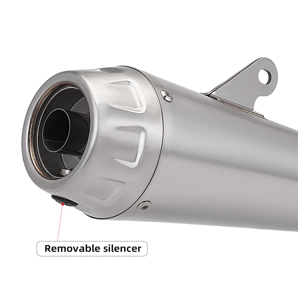Stainless Steel Motorcycle Slip On Exhaust Integrated Mid Tail Pipe Aftermarket Fit For 800nk With DB Killer 4