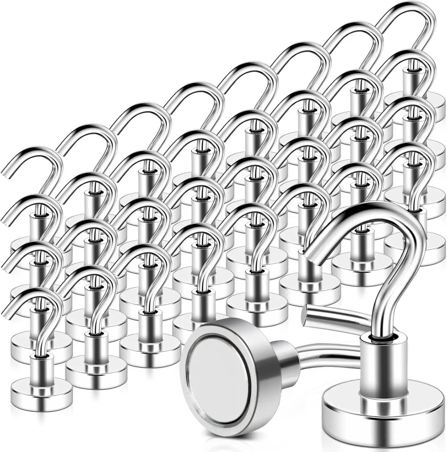 Strong Magnetic Hooks, Neodymium Magnets with Hooks for Refrigerator, Magnetic Cruise Hooks for Hanging, C