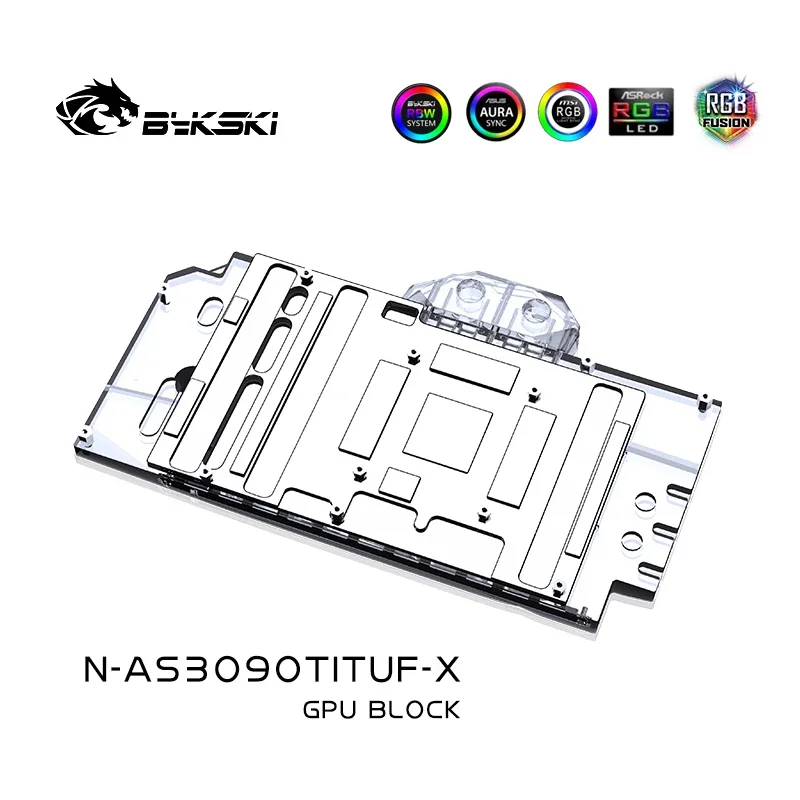 Imagem -03 - Bykski Gpu Bloco de Água para Asus Rtx3090ti-o24g-gaming Asus Rog-strix-lc Geforce Rtx3090ti-o24g-gaming Placa de Vídeo Vga Cooler