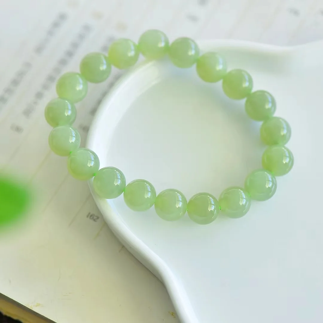 

Hetian Jade Qinghai Material Ship Harumi Bracelet 10mm 19 pieces 1466#