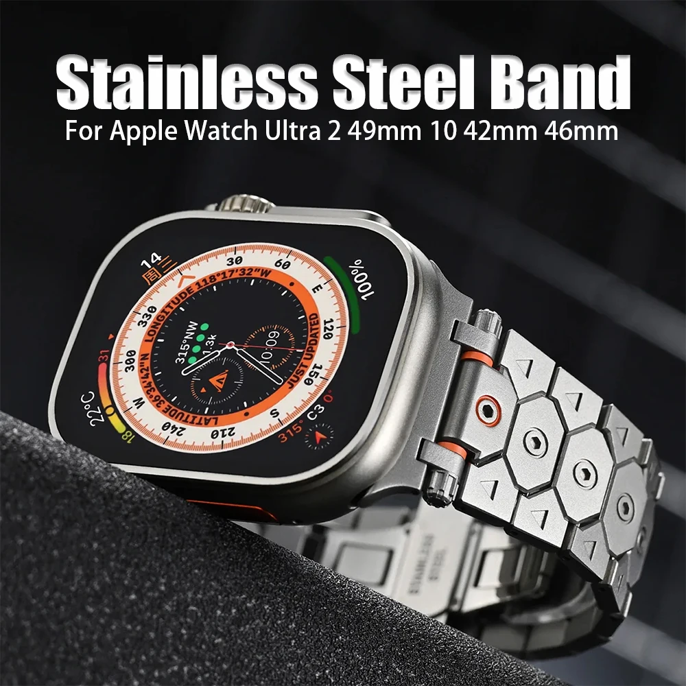 

Stainless Steel Band For Apple Watch Ultra 2 49mm 10 42mm 46 Business Strap for iwatch 9 8 7 6 5 4 se 45mm 41 44 38 40 Bracelet