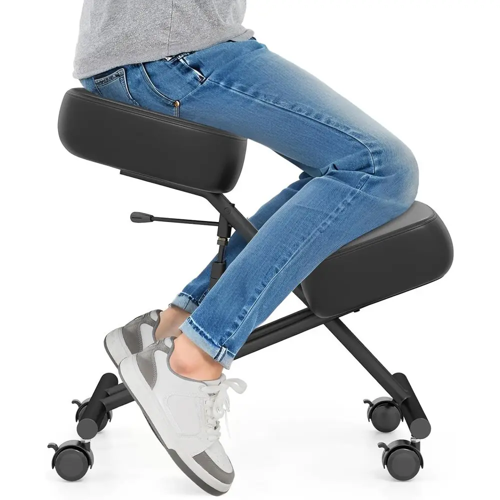 

Ergonomic Kneeling Chair or Oice, Knee Stool Chair w/Adjustable Height and Seat Angle to Relieve Pain, Posture Desk Chair w/Lock