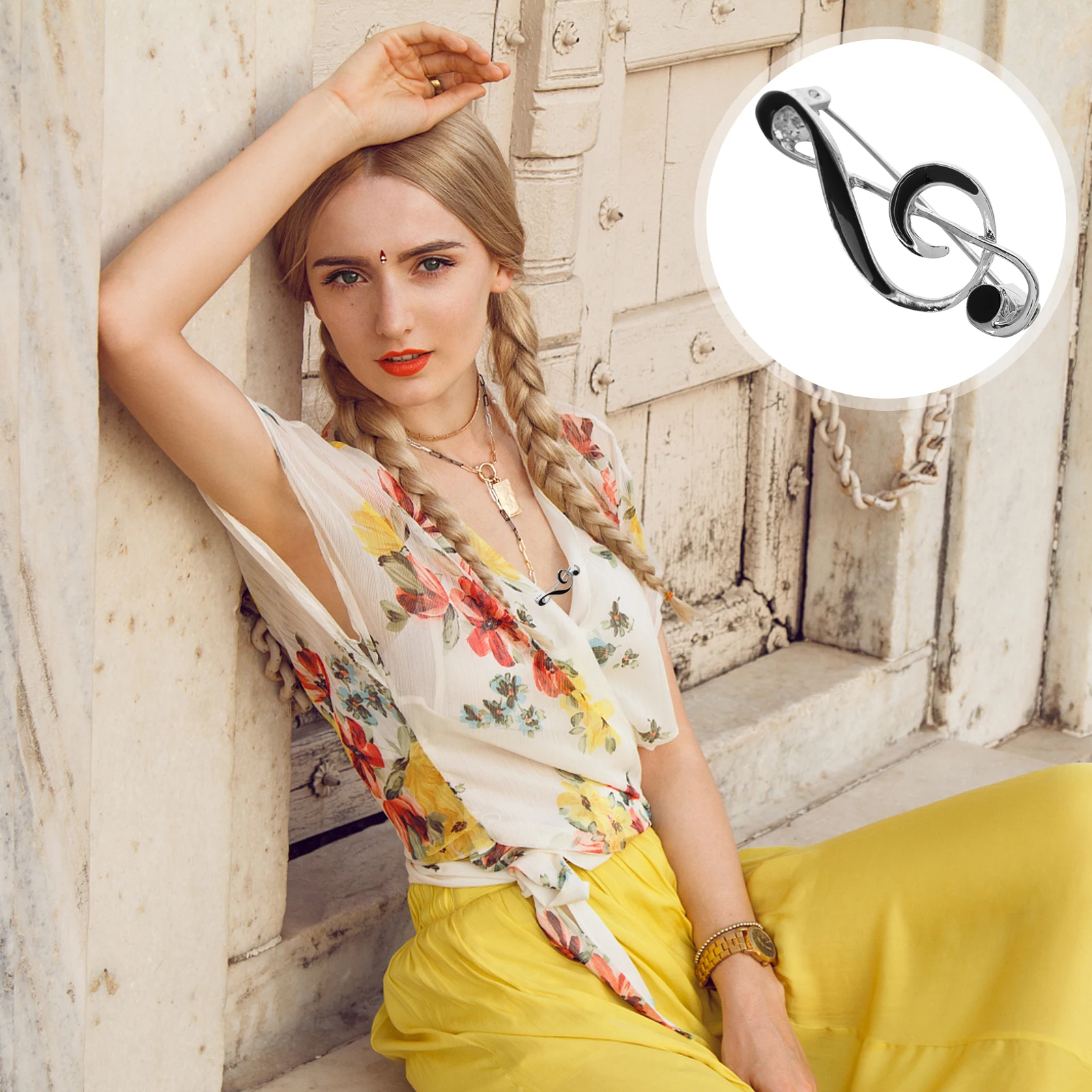 Musical Note Brooch Pins for Men Women Music Theme Suit Fruits Brooch Pin Shirt Music Note Pin Decorative Pins