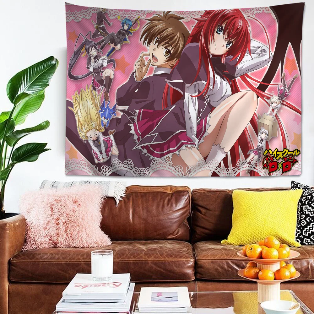 

Anime High School DXD Printed Large Wall Tapestry Indian Buddha Wall Decoration Witchcraft Bohemian Hippie Decor Blanket