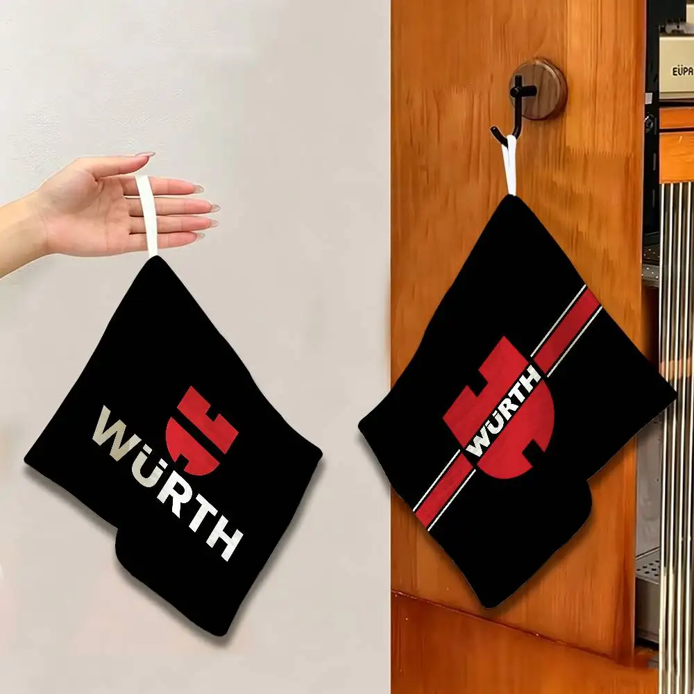W-Wurths Tool LOGO Polyester Cotton Hand Wiping Towel, Hanging Towel, Quick Dry for Kitchen Bathroom Daily Supplies