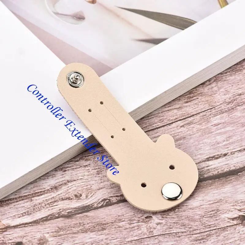 N84b Cartoon Bear PU Cable Clips Management Buckle Buckle Manage للأجهزة الإلكترونية