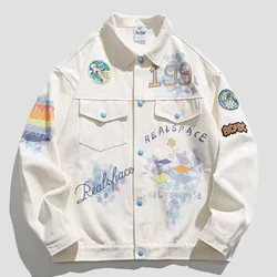 Graffiti Pure Cotton Jacket Women Unisex Long Sleeved Top Loose Autumn New Fashion Jackets for Woman