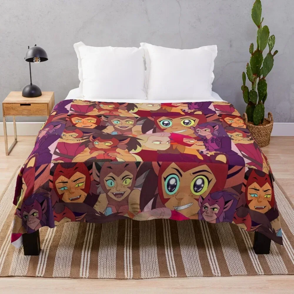 

Catra Collage Throw Blanket Warm Plush Fuzzy Blanket for Living Room