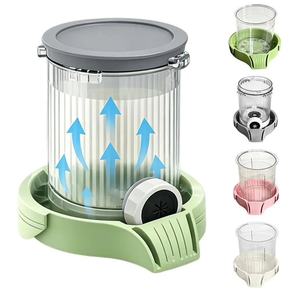 

Raised Ridge Drainage Design Countertop Storage Base Silicone Storage Base for Ninja Creami Cups Sloped Drainage Organizer