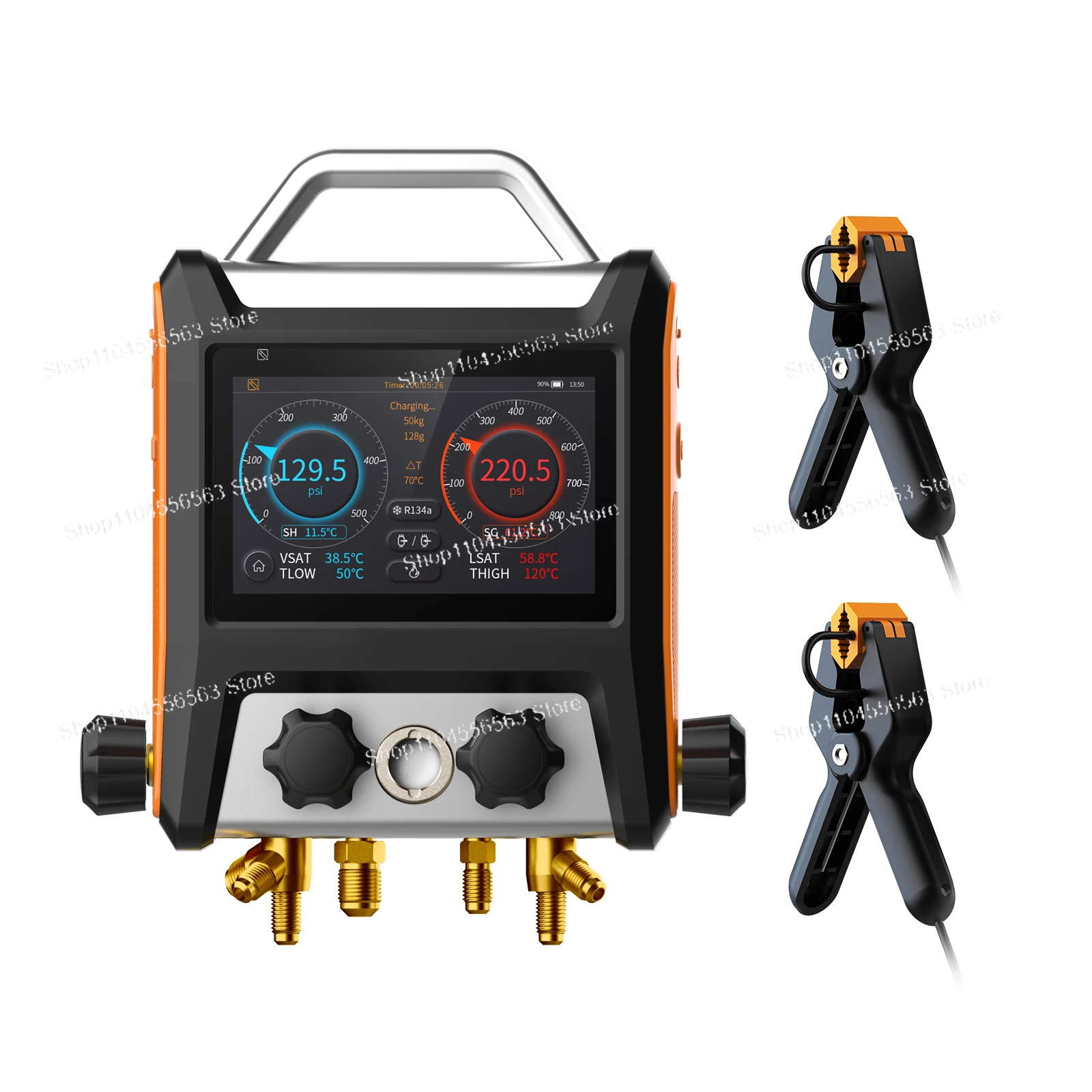 MS-4000 Digital HVAC Manifold Gauge Set 4-Way with Micron Transmitter for Air Conditioning Refrigeration System Diagnostic Tool