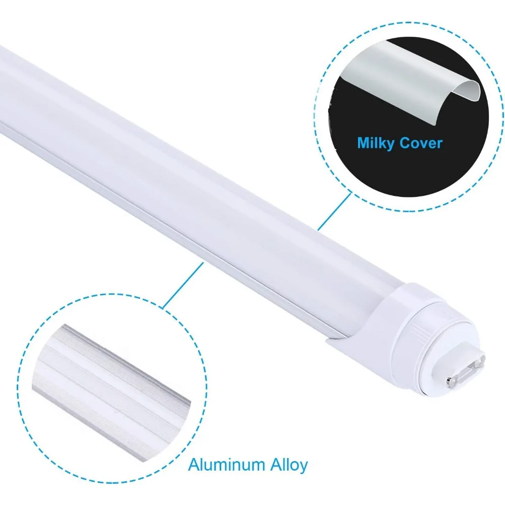 تدوير 8FT 2 دبوس R17D LED أنبوب ضوء 45 واط 5400LM 6000 كيلو ثنائي نهاية كوابح الطاقة تجاوز حياة طويلة كفاءة في استخدام الطاقة #4