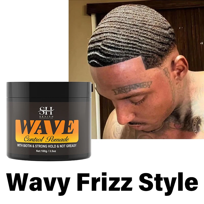 Sevich Edge Control Hair Oil Man Wavy Frizz Control Gelatin Wave Curly Hair Anti-Hair Loss Pomade Hair Styling Wax Hair Pomade
