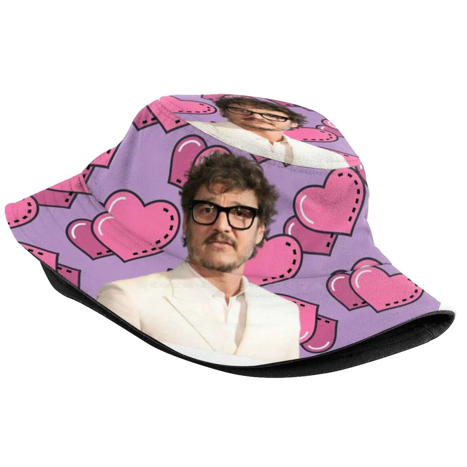 Pedro Pascal Valentine Hearts Sun Cap Fisherman Hat Bucket Hats Pedro Pascal Mando Valentines Last Of Us Daddy