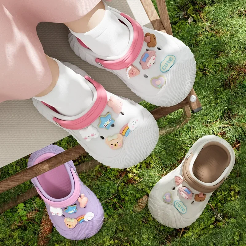 

Summer Cartoon Children's Cave Shoes Girls' Home Slippers Sandals Two Wear Soft Non Slip Removable And Washable Boys' Outdoor