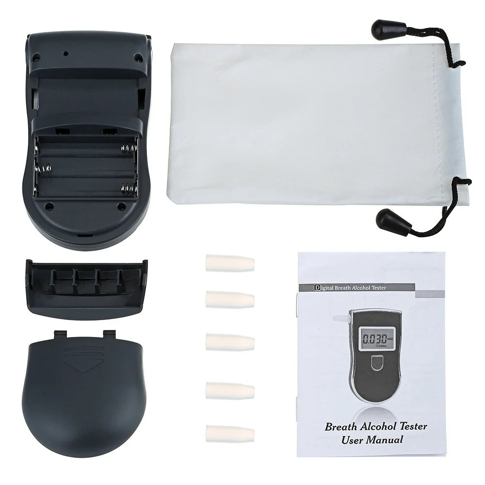 KMIND Alcohol Breath Tester Digital Breathalyzer Analyzer LCD Display Portable Handheld High Precision Easy Use for Vehicles Car