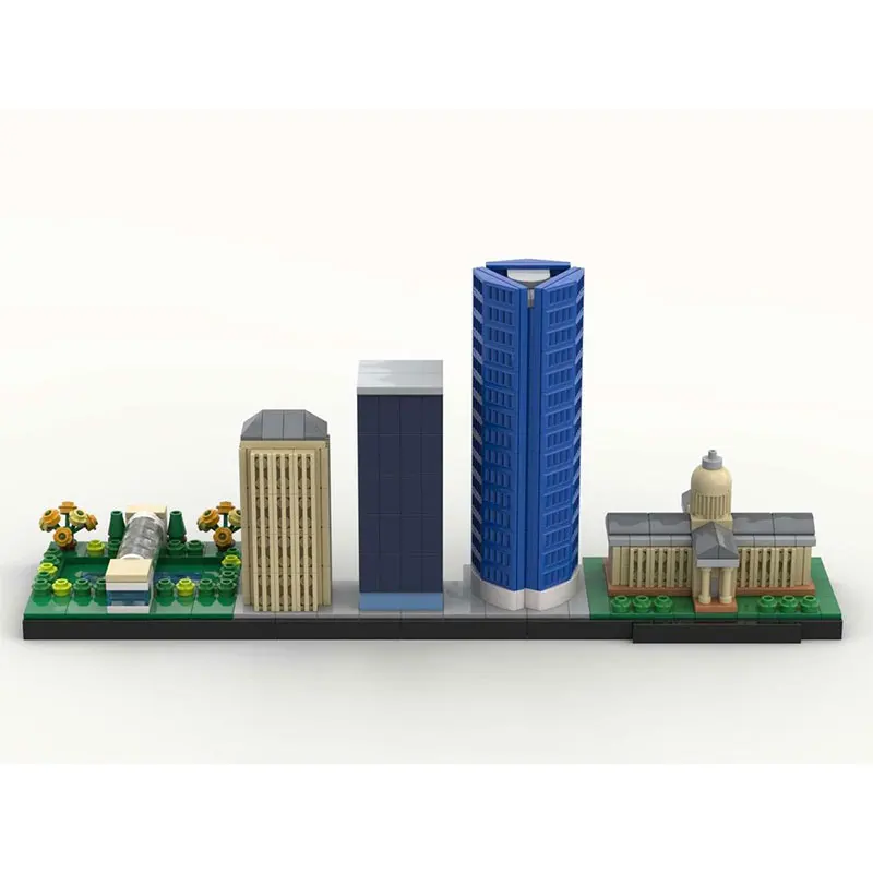 Klocki konstrukcyjne MOC-945 elementów, nowoczesna architektura, małe elementy, puzzle, modele zabawek, zestawy upominkowe, akcesoria i ozdoby