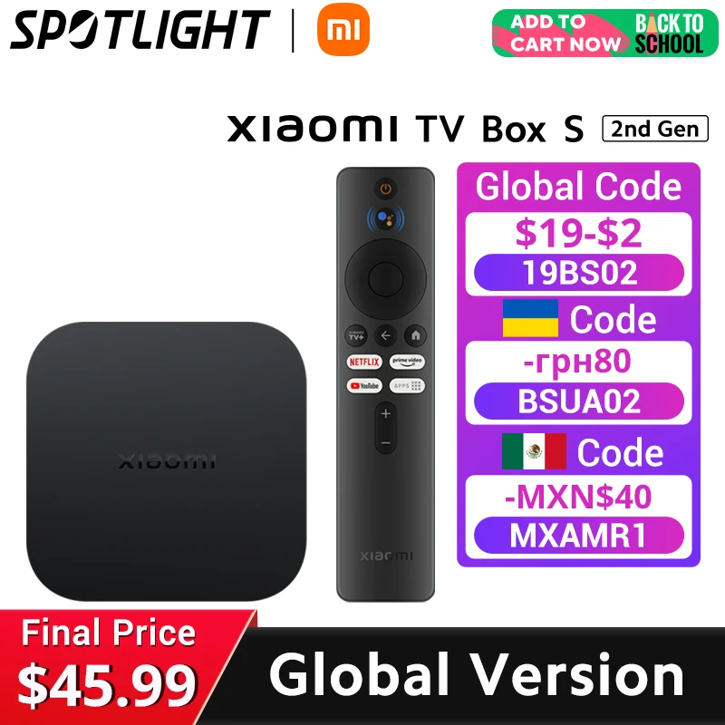 

[Глобальная версия] Φ Xiaomi Mi TV Box S (2-е поколение) четырехъядерный процессор Dolby Vision HDR10 + медиаплеер