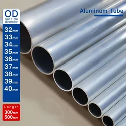 OD32-40mm de tubo de aluminio redondo, longitud de 300mm, 500mm, recto, gran diámetro exterior, 6063 thickness1-12.5