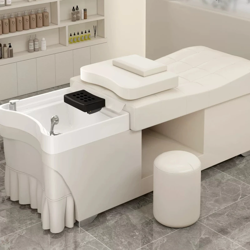 Living Room Accessories Shampoo Bed Multi-functional European Style Shampoo Bed Ceramic Basin Spa Head Japonais Barber Furniture