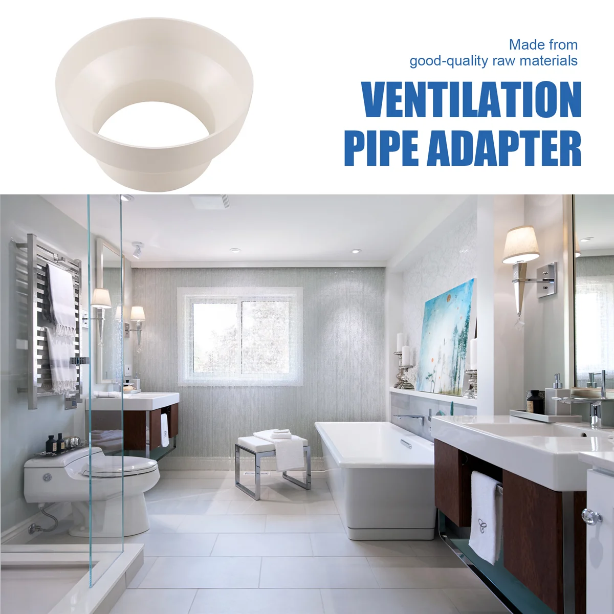 Ventilation Pipe Reducer Adapter Pipe Air Duct Adapter Pipe Connector for Inline Ventilation System(200-150mm)