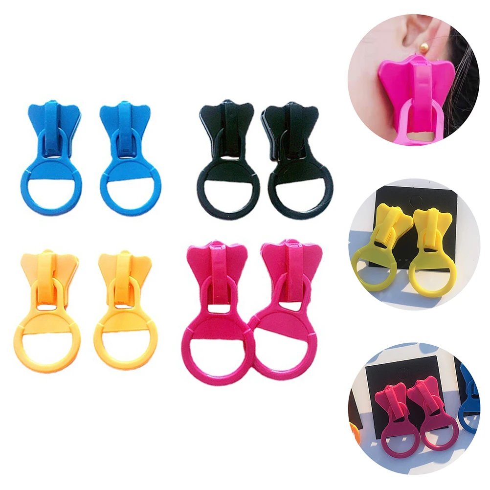 

4pcs Creative Ear Studs Big Unusual Earrings For Women Fashionable Ear Jewelry Decorative Gift Party Dance