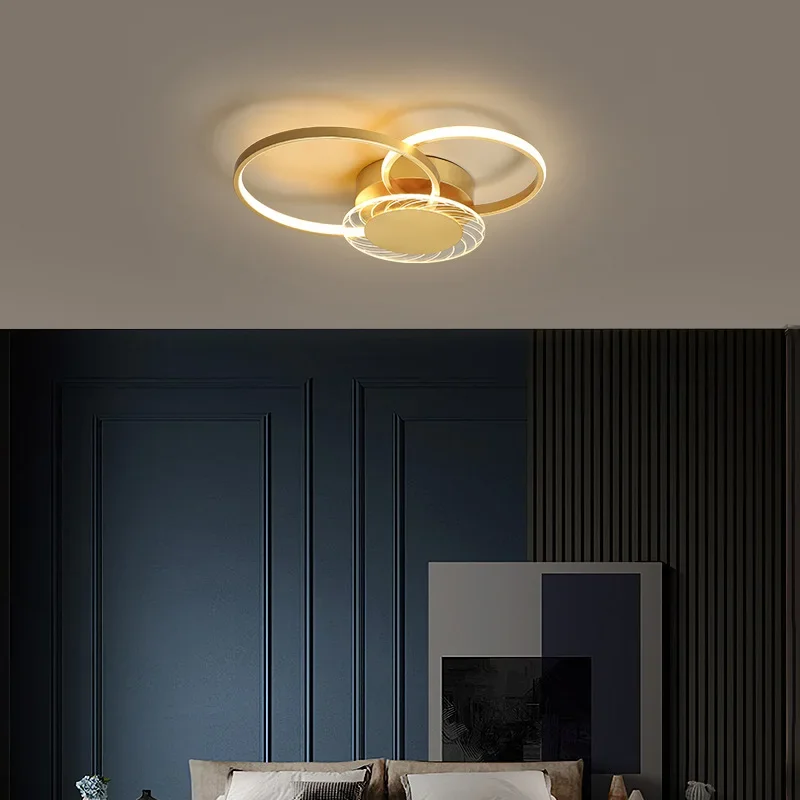 Moderne Led Toroïdale Plafondverlichting Voor Woonkamer Eetkamer Slaapkamer Keukenlamp Oppervlak Goud Interieur Glans Armaturen Verlichting