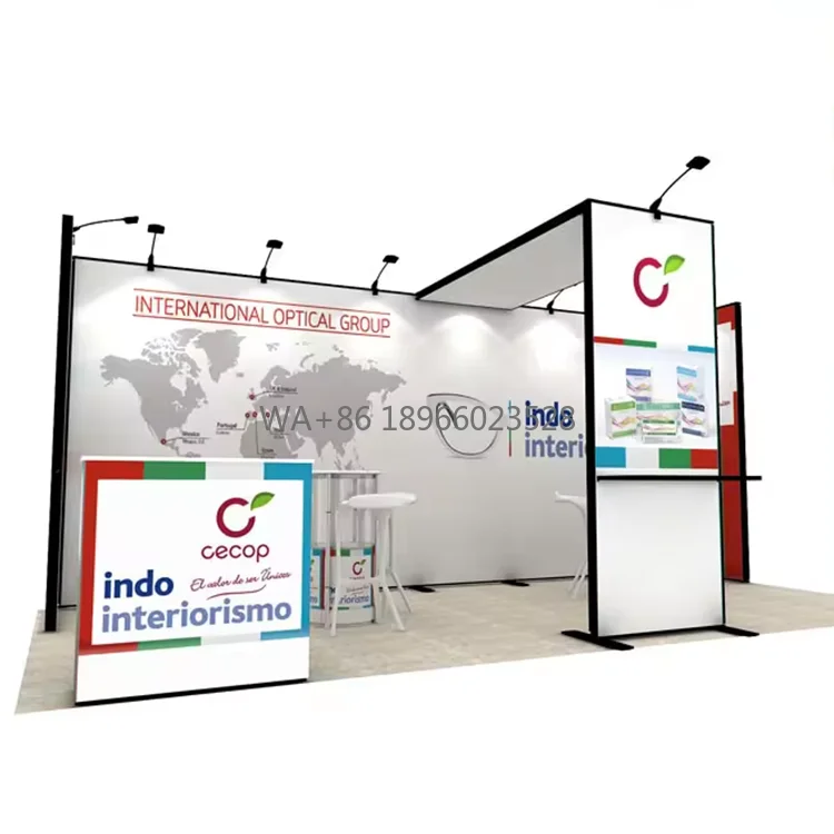 Aluminum Reusable Trade Show Booth 10x20 Exhibition Booth 3x6m Trade Show Displays with Tension Fabric Graphics