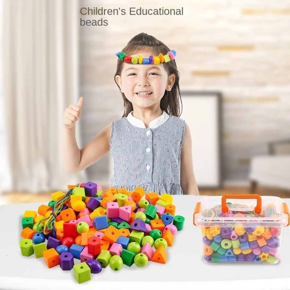 

Stringing Toy Montessori Kids Primary Lacing Beads Training Toys Plastic Lacing Beads Toy Star Crafts Rainbow Lacing Beads Toys